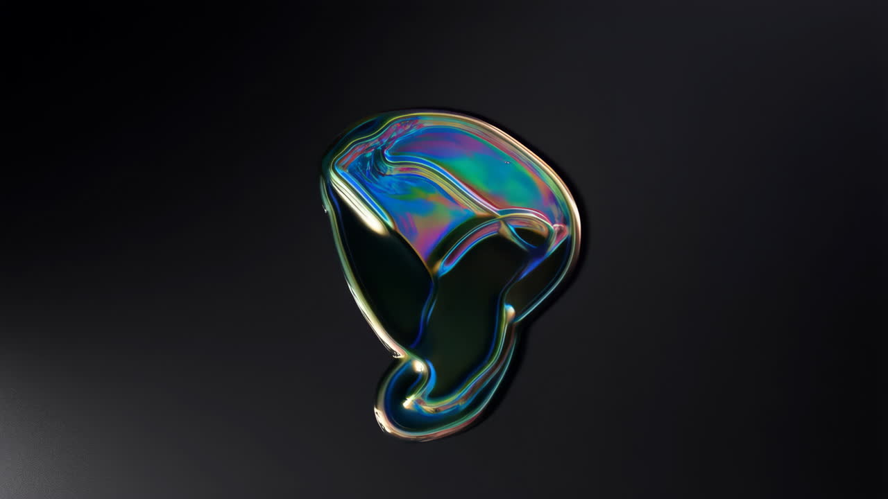 Iridescent Soap Bubble on Black Background
