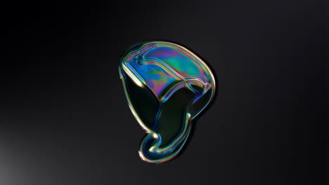 iridescent soap bubble on black background