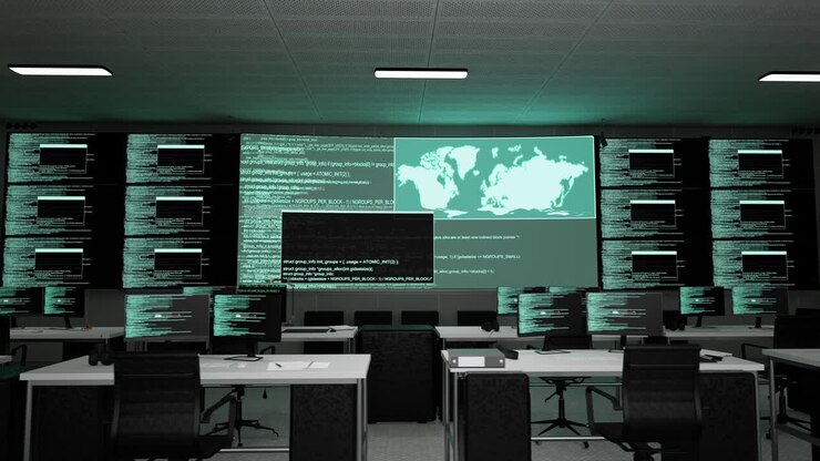 Moderne cyberbeveiligingscontrolekamer