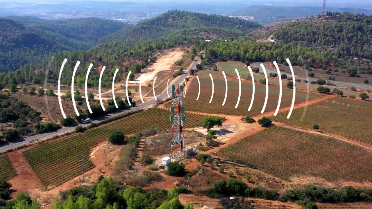 Telecommunication Tower in a Mountainous Landscape