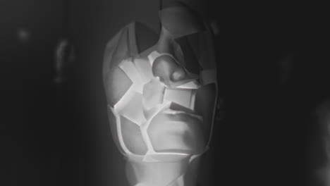 broken mannequin head shells in xray