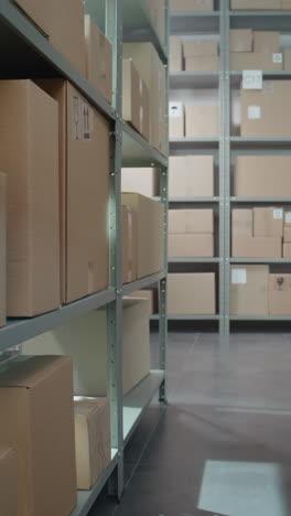 warehouse storage with cardboard boxes