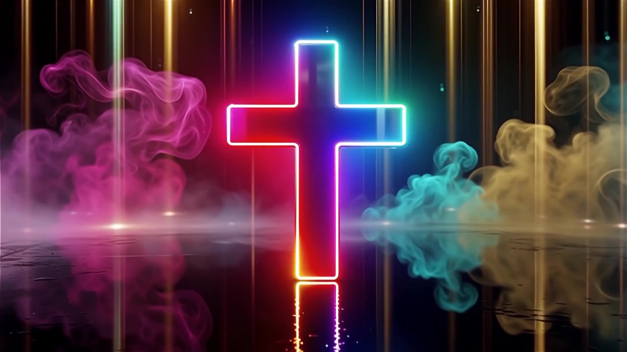 Christian Cross Heavenly Light Worship Background