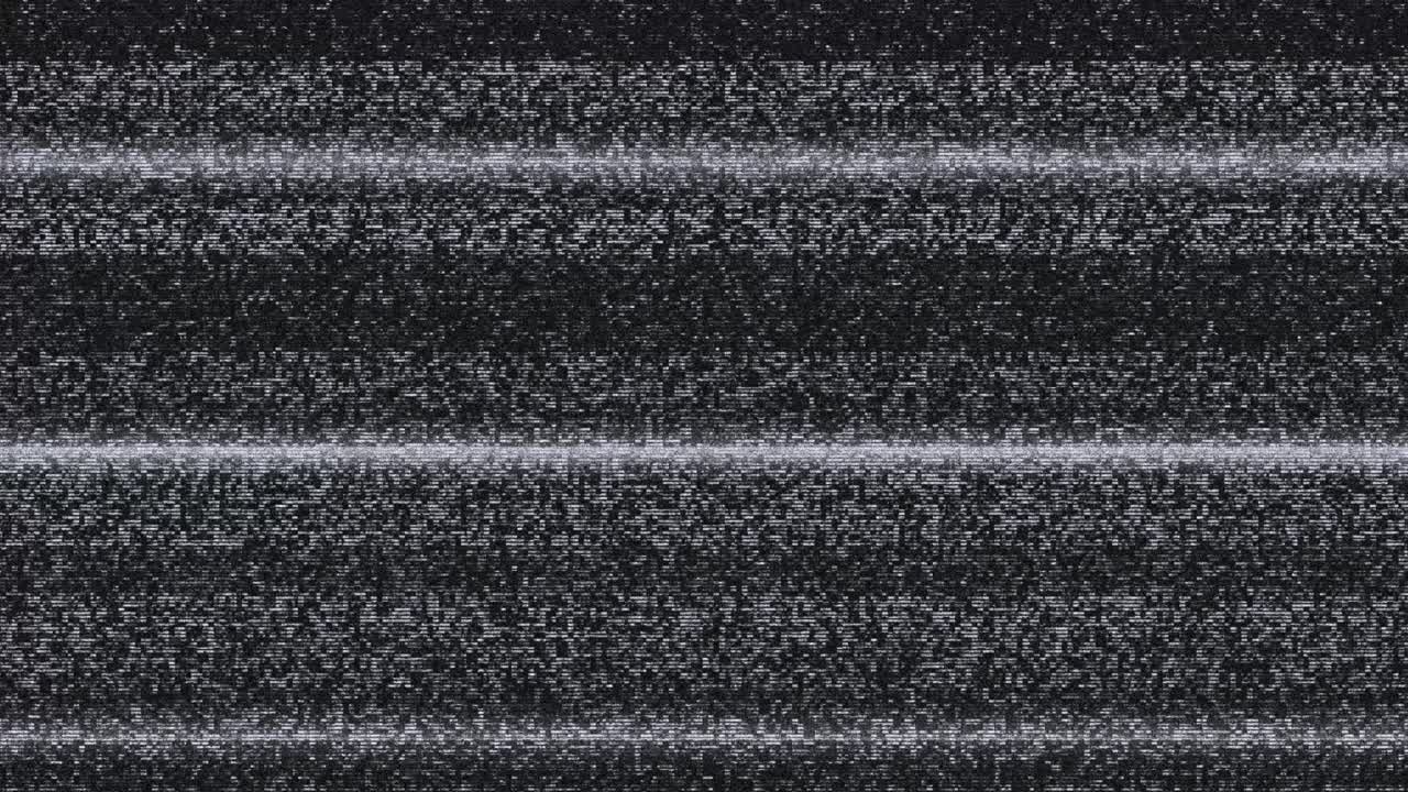 Flickering TV Static White Noise and Horizontal Lines