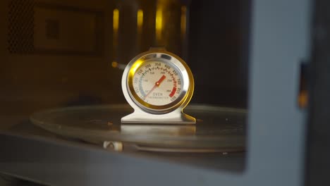 oven thermometer inside a microwave