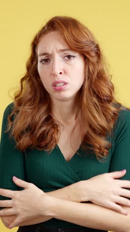 woman feeling cold and distressed