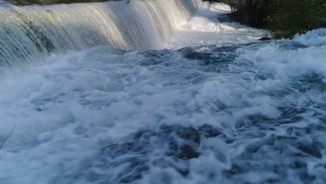 an aerial view of a waterfall