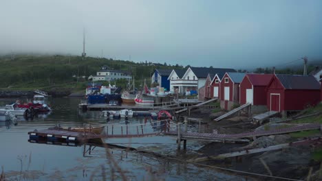 quiet fishing village of rodsand on senja island, norway