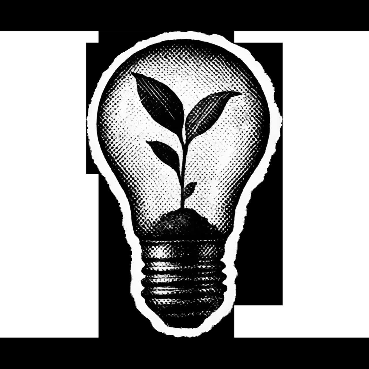 Innovation meets sustainable growth animation isolated asset, transparent 4K video, alpha channel