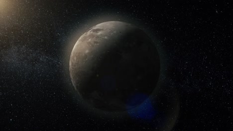 un planeta solitario en un cielo estrellado