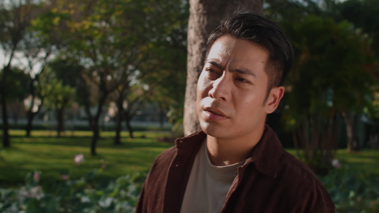 외로운 남자 야외