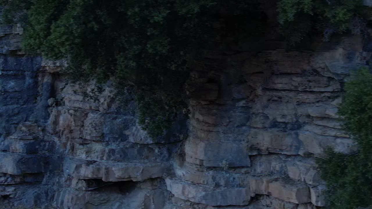Views of rocky landscape in aerial shot over Greece