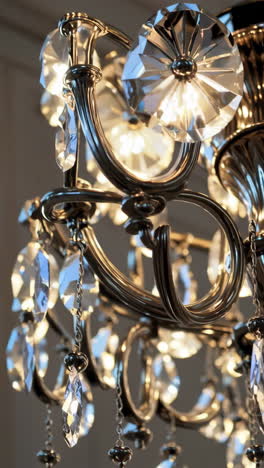 close-up of an elegant crystal chandelier