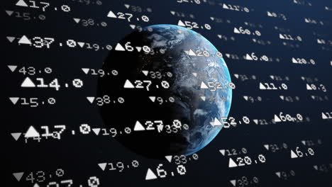 animation of data processing and statistics over globe