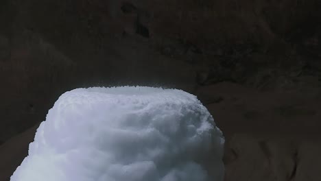 ice during winter on ash cave in hocking hills state park, south bloomingville, ohio