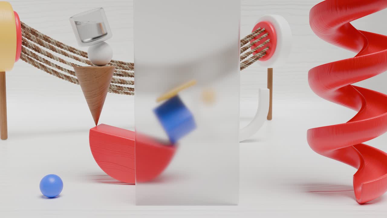 Abstract Geometric Shapes Composition