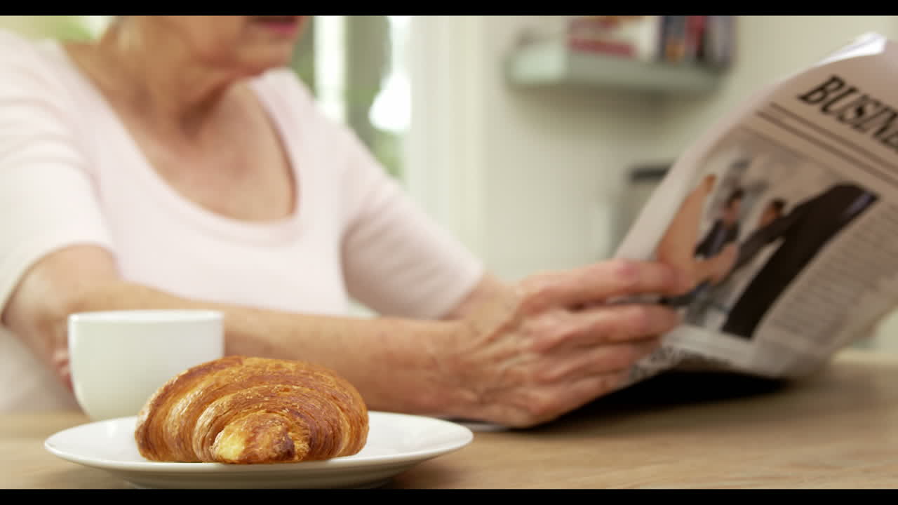 Senior woman drinking coffee