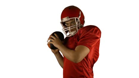 american football player on white background