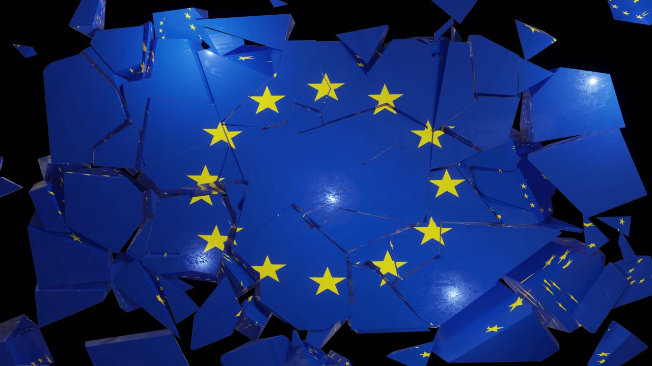 Crollo UE, bandiera Europa, Unione Europea 4k