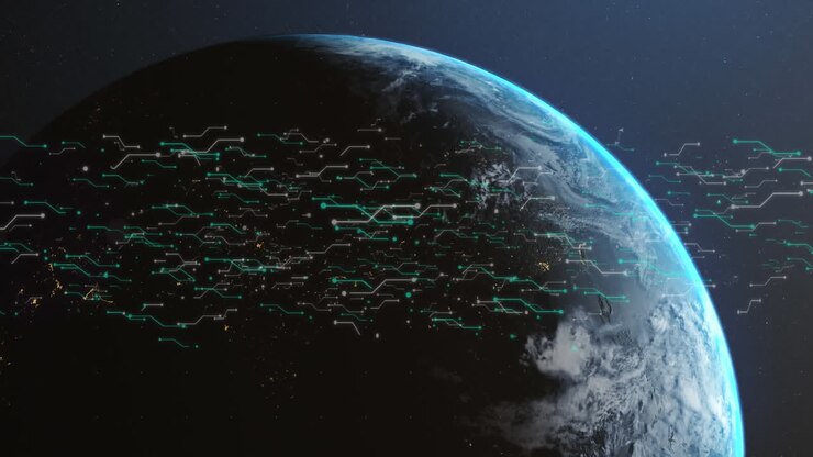 Links over earth.