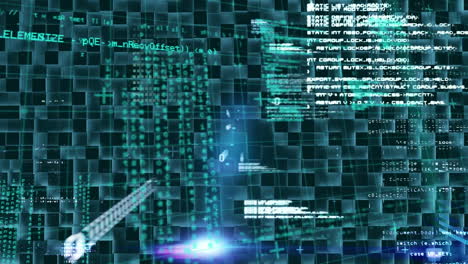 animation of data processing over dark background