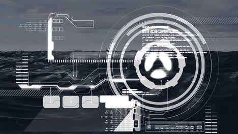 Animation of data processing over sea