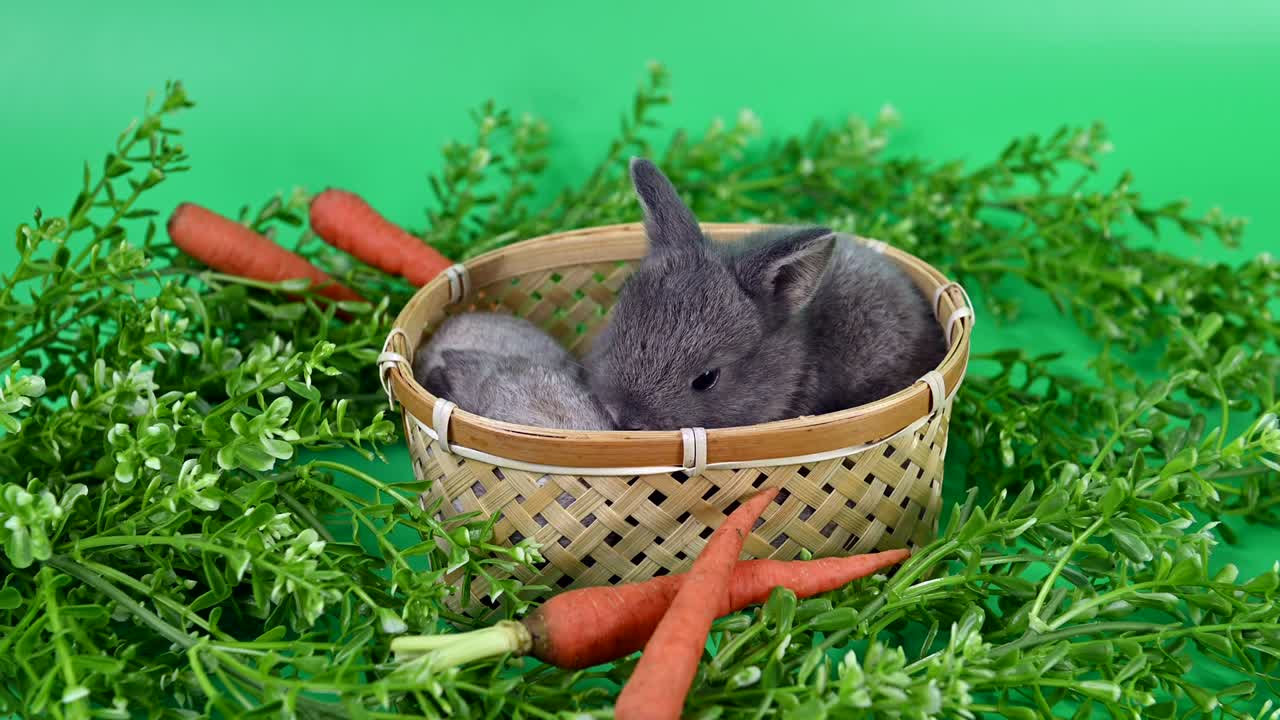 conejo en el fondo de la pantalla verde. animal espiritual y mascota inteligente para la pascua