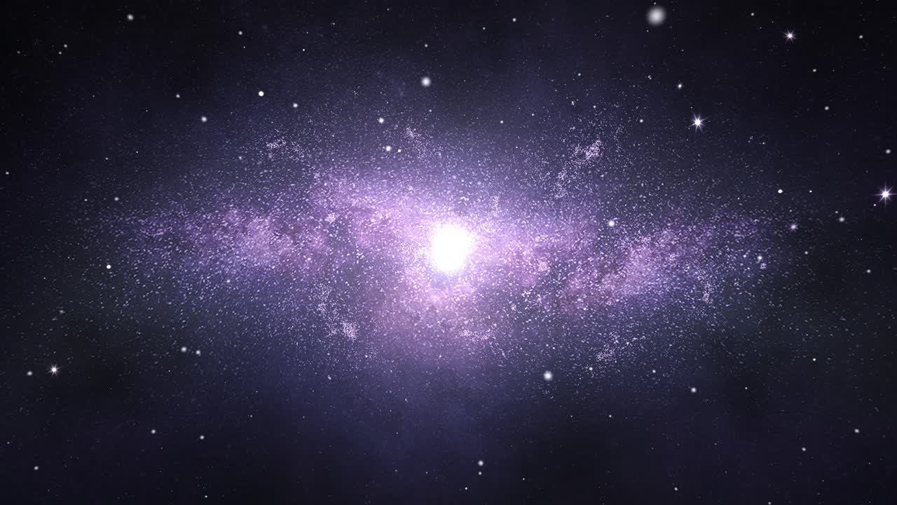 Flying through orion space nebula and stars night sky traveling through star fields particle in