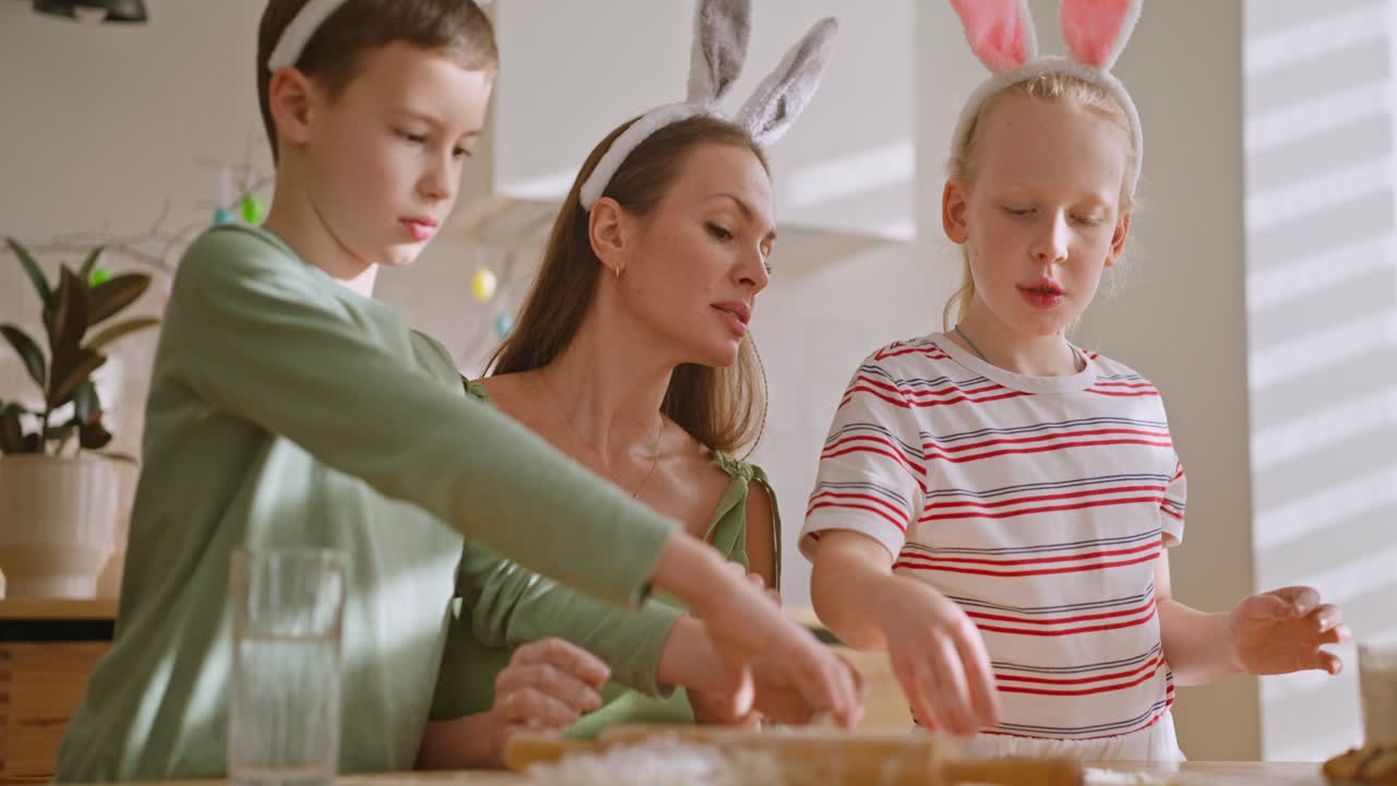 Family Baking Easter Cookies