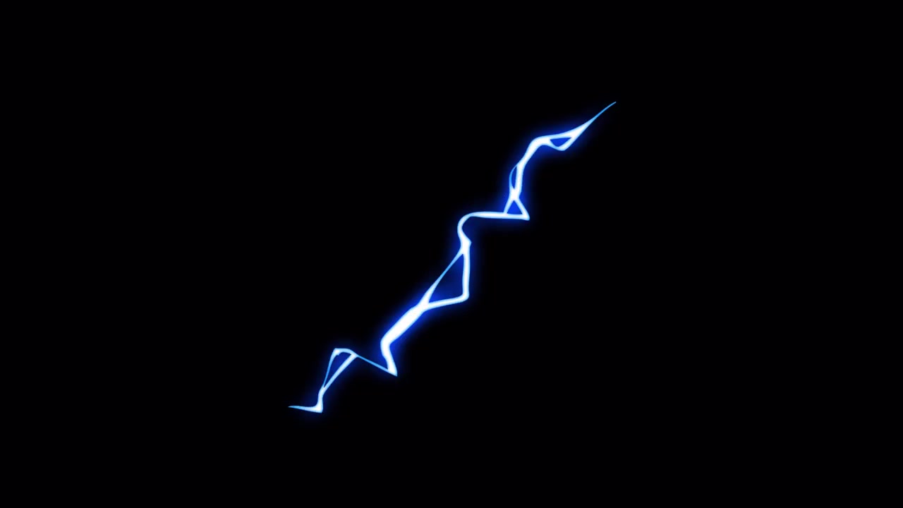Animated Blue Electric Lightning Bolt on Black Background