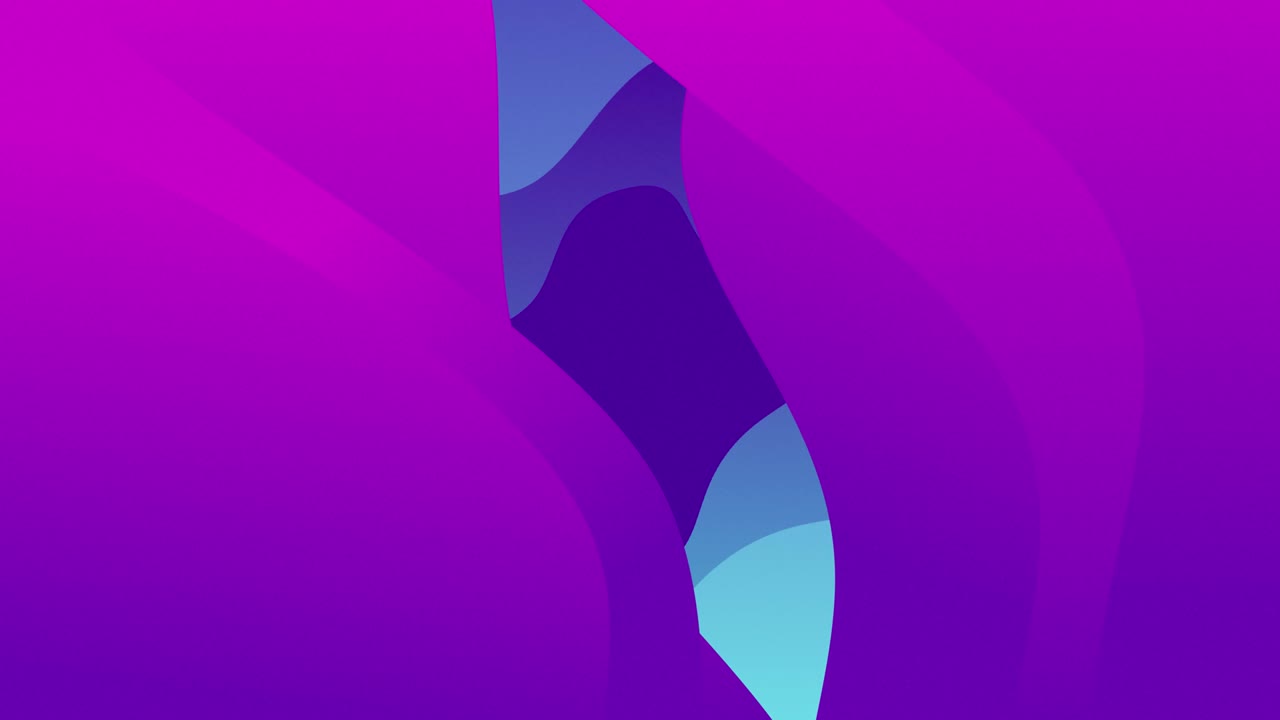 Animation of undulating purple and grey organic forms moving on dark background