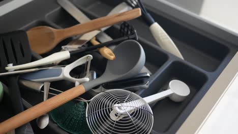 kitchen utensils in a drawer