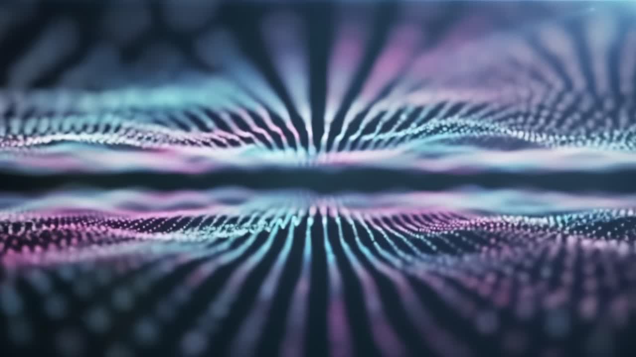Abstract Digital Waves: A Mesmerizing Display of Light and Color Creating a Dynamic Visualization of Data Patterns in Motion