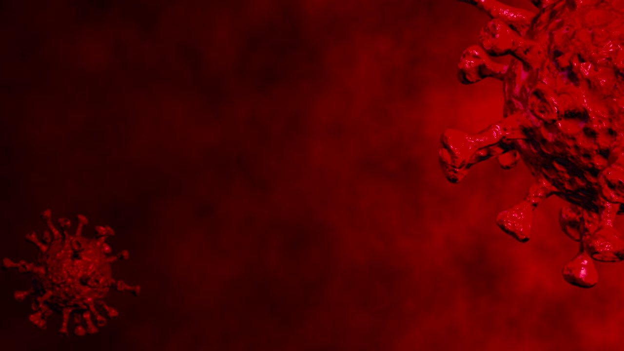 추상적인 코로나 바이러스 이동 바이러스 세포 - 모션 그래픽 (루프)