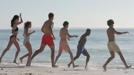 diverse group of friends enjoy a day at the beach