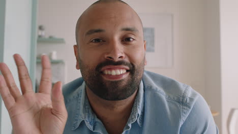 attractive young man having video chat using sign language on webcam at home chatting sharing lifestyle enjoying online communication on horizontal screen