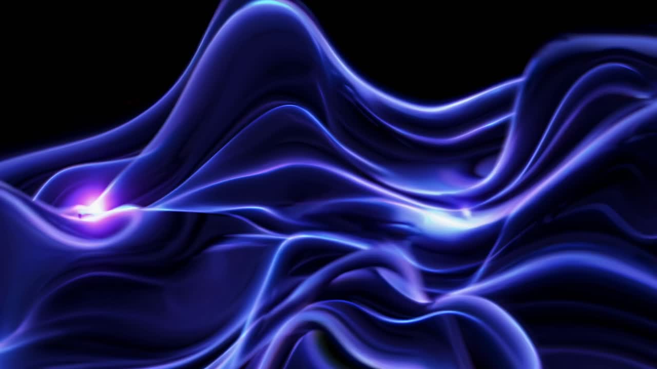 Abstract video art with swirling blue and purple light trails