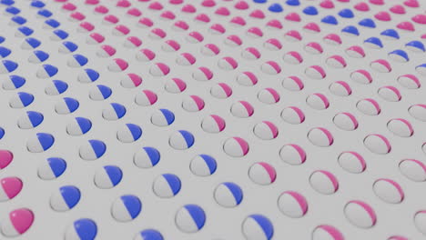abstract grid pattern with blue and pink spheres and color transitions