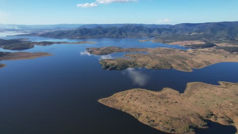 rural landscape on lake wivenhoe in somerset region, queensland, australia