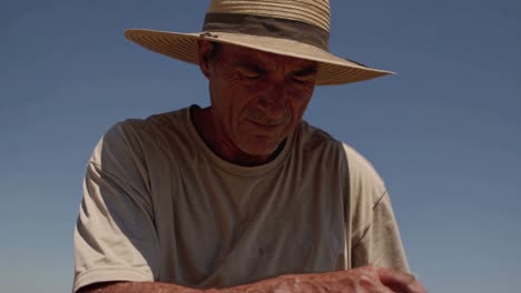 elderly farmer in the field