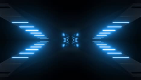 túnel azul de neón