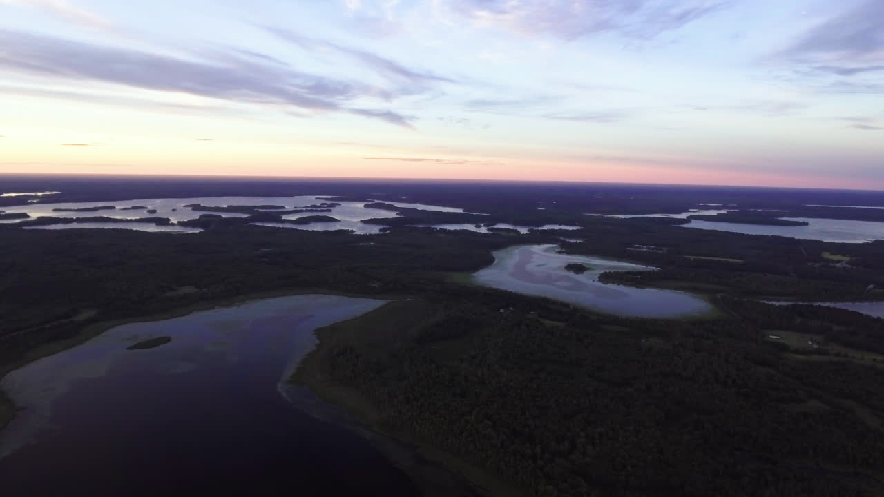 중서부 호수와 수로 위의 공중