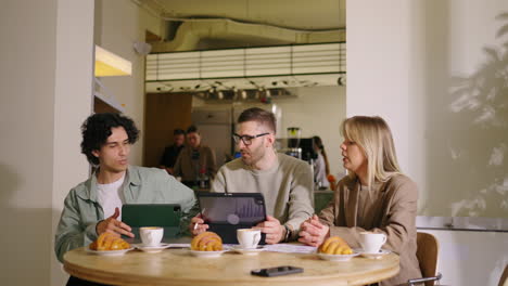 business meeting in a cafe