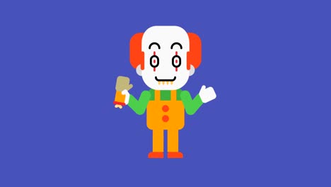 personaje de dibujos animados payaso. felicidades por halloween
