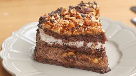 slice of chocolate nut cake