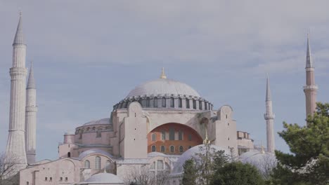 beautiful architectural ensemble with white mosque on blue cloudy sky background, concept of religion. action. beautiful istanbul city landscape, turkey.