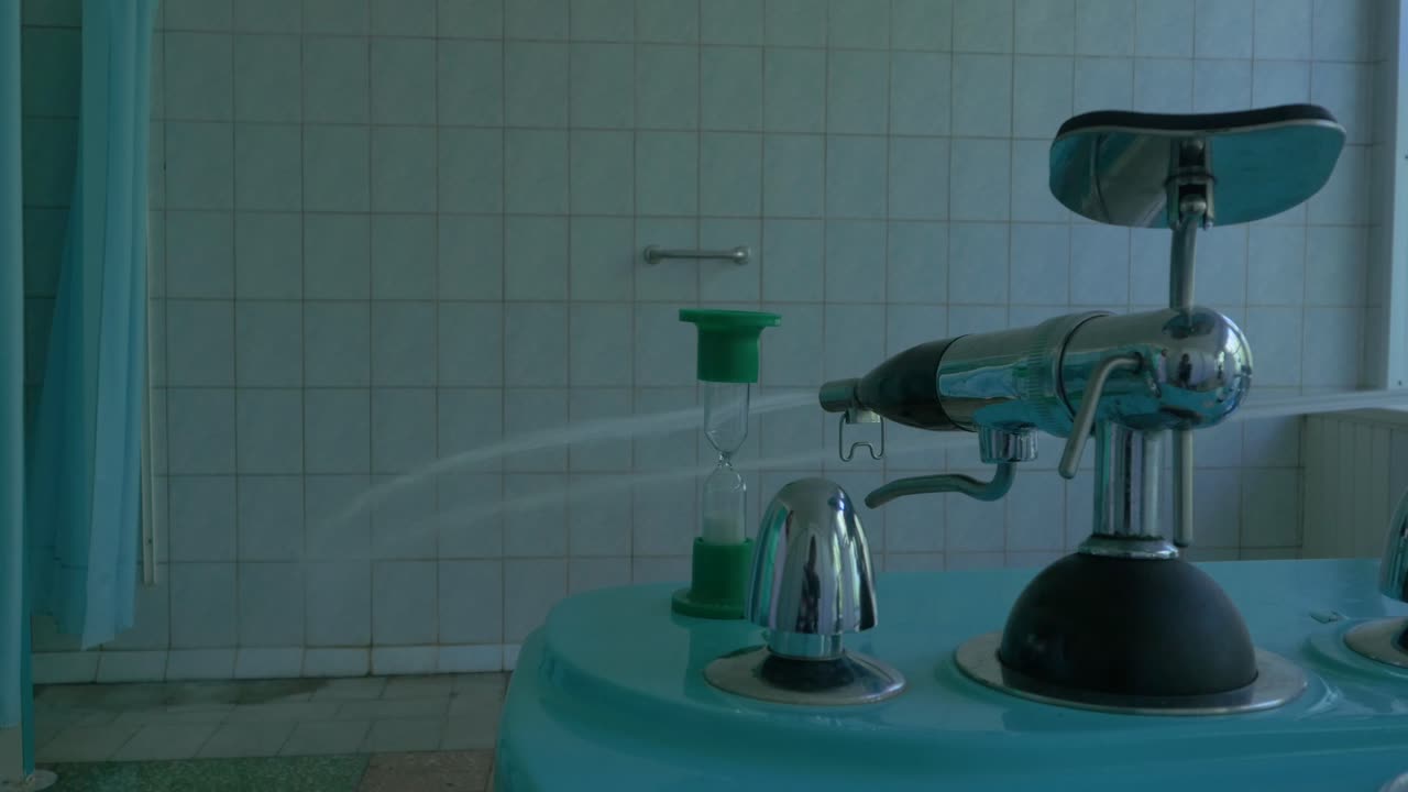 Vintage Hydrotherapy Equipment in a Retro Spa or Hospital
