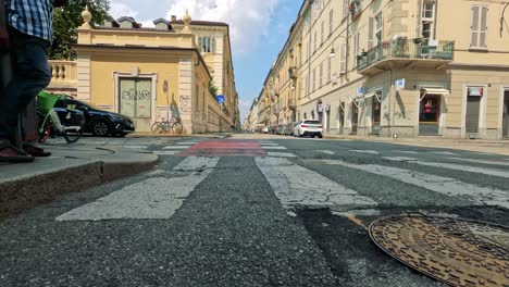 exploring urban streets and footpaths in turin