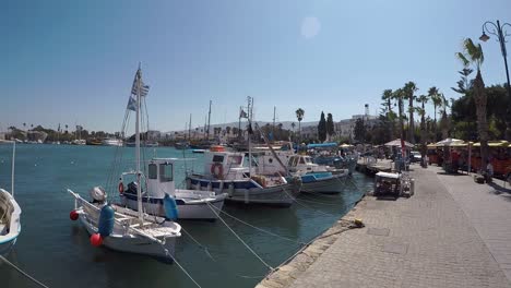 small fishing boats in the greek port of kos.