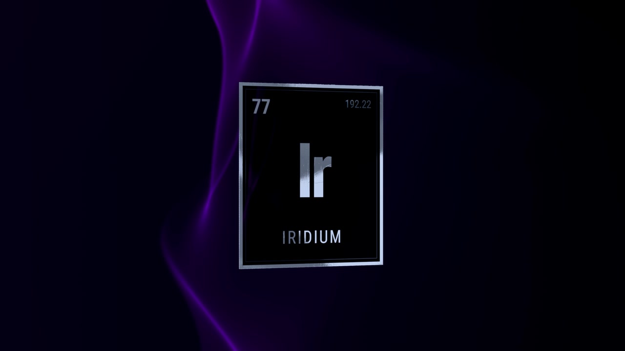 3D-gengivelse af Iridium grundstofsfelt fra det periodiske system